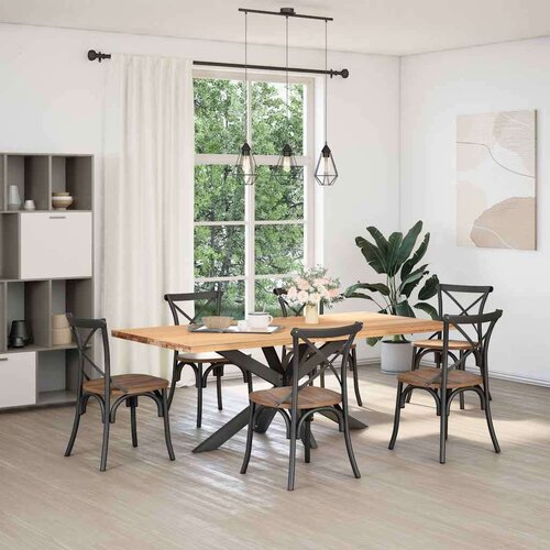  Noge jedilne mize pajkove oblike antracitne 150x78x(72-73) cm jeklo, (5000241498) Slike