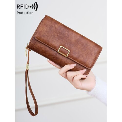 INF Nova večnamenska ženska denarnica s tremi pregibi in RFID zaščito Brown, (21741249) Cene
