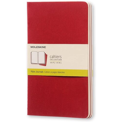 Moleskine Notes Cahier LG, Mek povez, Prazan, 3 komada, Crveni Cene