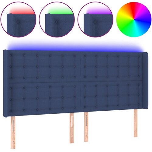 Maison Chic led posteljno vzglavje - vzglavna omarica - nočna omarica modro 163x16x118/128 cm blago, (21712781) Cene