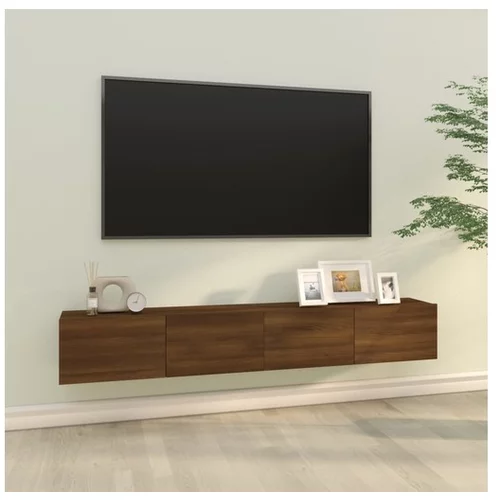  Stenska TV omarica 2 kosa rjavi hrast 100x30x30 cm konstr. les