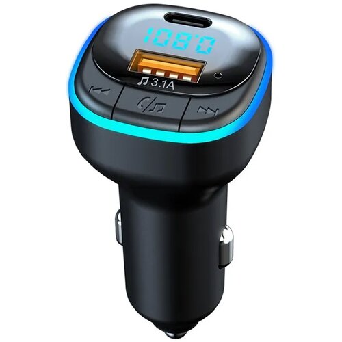  C33 FM Transmiter za kola, Bluetooth, LED, 5V/3.1A, Crni Slike