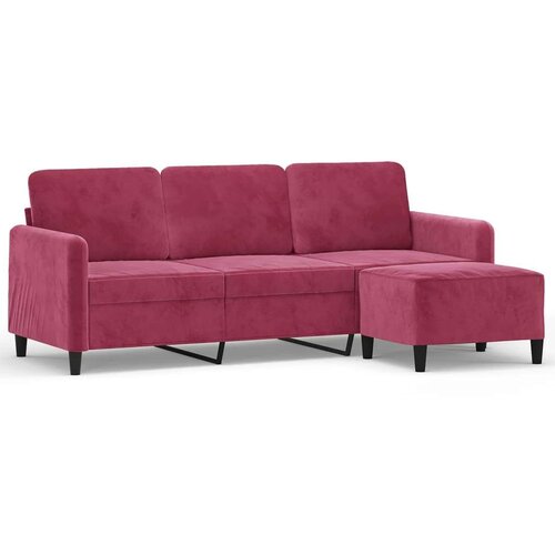 VidaXL Trosjed s tabureom crvena boja vina 180 cm bar&amp;scaron;unasti Slike