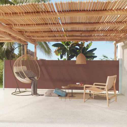 vidaXL Uvlačiva bočna tenda za terasu 140 x 600 cm smeđa Cene