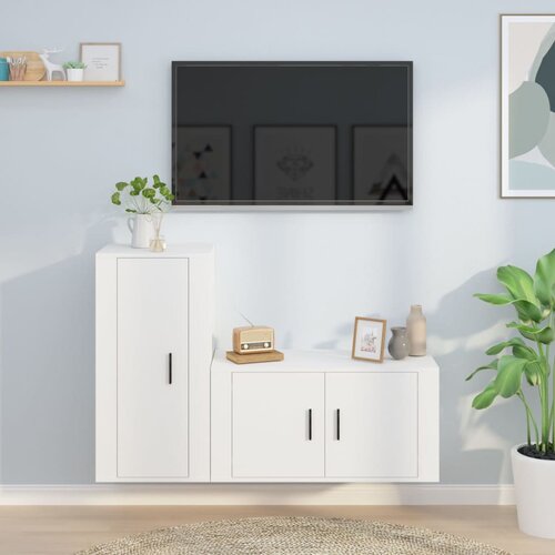vidaXL 2-dijelni set TV ormarića bijeli od konstruiranog drva Cene