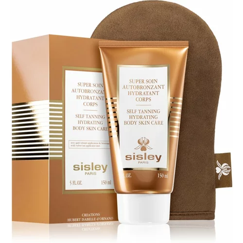 Sisley Super Soin Self Tanning Hydrating Body Skin Care mlijeko za tijelo za samotamnjenje s aplikační rukavicí 150 ml