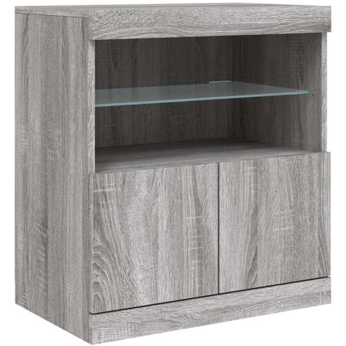  Komoda z LED lučkami siva sonoma 283x37x67 cm Slike