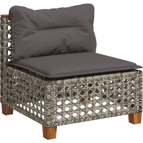 VidaXL 11-dijelni set vrtnih sofa od poliratana s jastucima sivi Slike