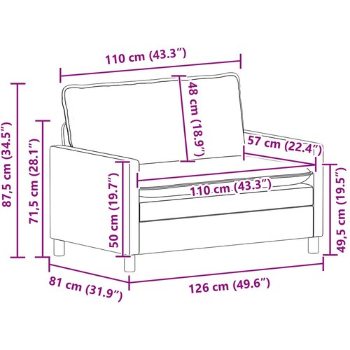 SOFA Ružičasta 126 x 81 x 87,5 cm Tkanina Slike