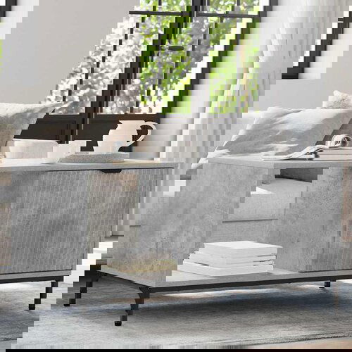 VidaXL Stolić za kavu Beton siva 90 x 49 x 46 cm Konstruirano drvo Slike