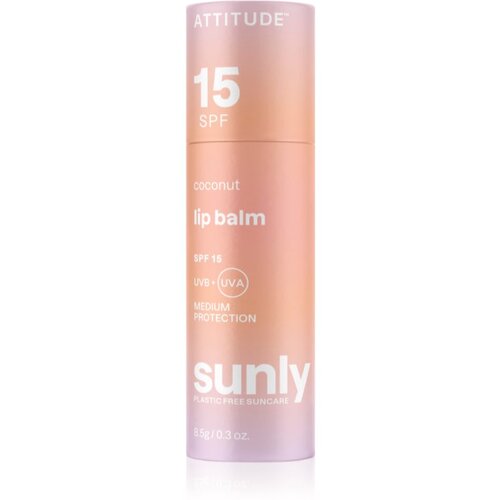 Attitude Sunly Lip Balm za&amp;scaron;titni balzam za usne SPF 15 Coconut 8,5 g Slike