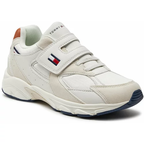 Tommy Hilfiger Superge Low Cut Lace-Up/Velcro Sneaker T1B9-33386-1729 S Beige/Tobacco A175