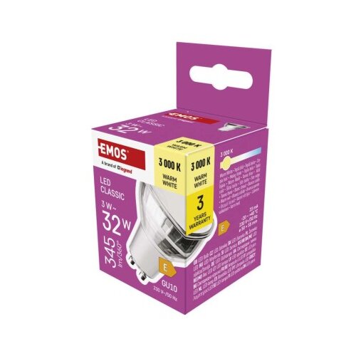 LED žarnica Classic MR16 srebro/ GU10 / 3 W (32 W) / 345 lm / Toplo bel Cene