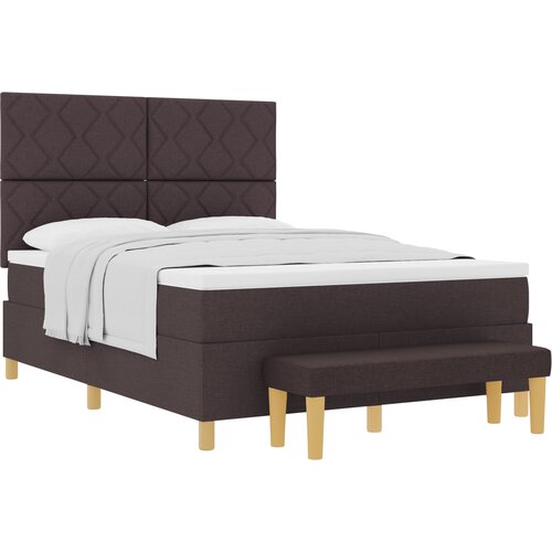 vidaXL Box spring krevet Tamno smeđa 160 x 200 cm tkanina Cene