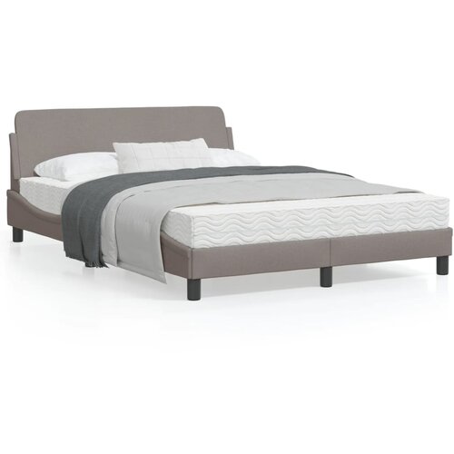 VidaXL Okvir za krevet s uzglavljem smeđesivi 140 x 200 cm od tkanine Slike
