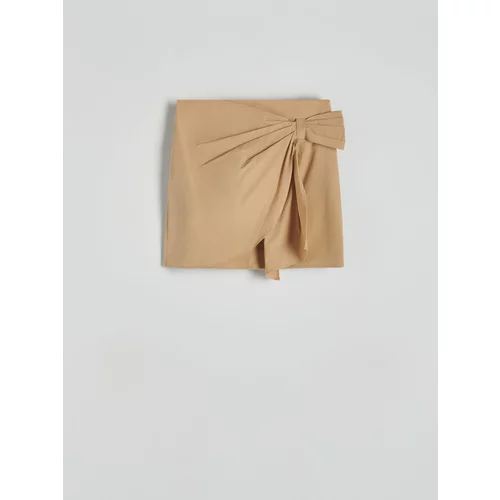 Reserved - Mini suknja s ukrasnim naborima - bež