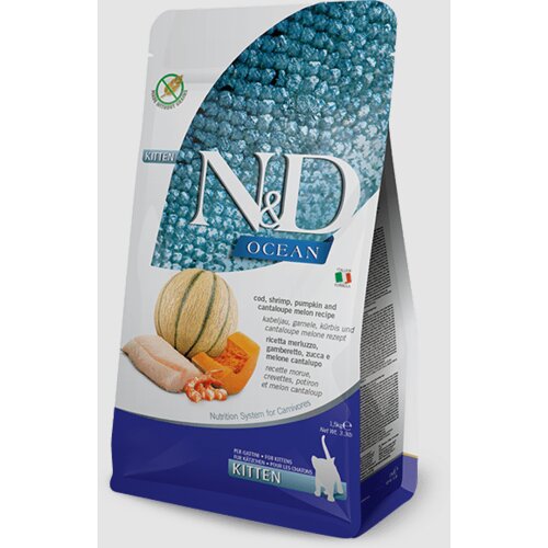 N&amp;amp;d Hrana za mačke Ocean Cat Kitten Cod, Shrimp, Pumpkin&amp;amp;Cantaloupe Melon, 300g Slike