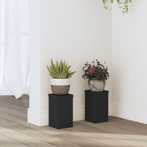 vidaXL Stalci za biljke 2 kom crni 10x10x18 cm konstruirano drvo Cijene