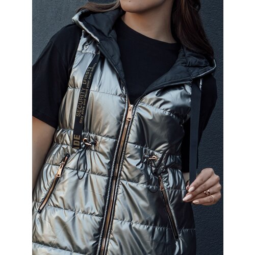 DStreet Women&amp;#039;s quilted vest PIXIECODE dark gray Slike