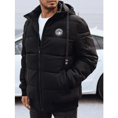 DStreet Men's winter quilted jacket with hood black