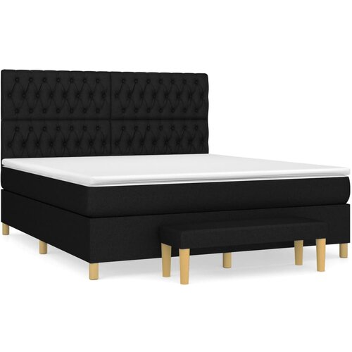 Maison Chic Box spring postelja - Vzmetna postelja z vzmetnico črna 180x200 cm blago SL20787, (21881071) Cene