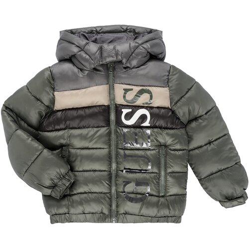 Guess HOODED PADDED LS PUFFER W/ZIP Kaki Slike