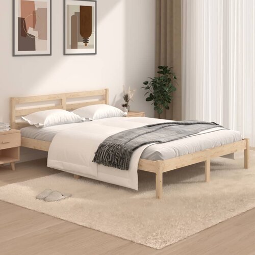 The Living Store Posteljni okvir iz trdne borovine 120x190 cm - Posteljni Okvir, (21523486) Slike