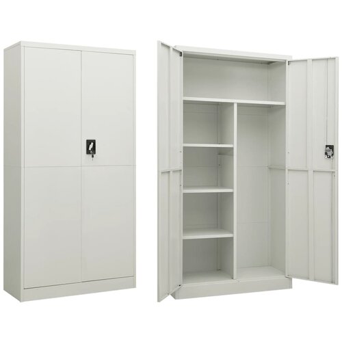 vidaXL omara s ključavnico svetlo siva 90x40x180 cm jeklo Cene