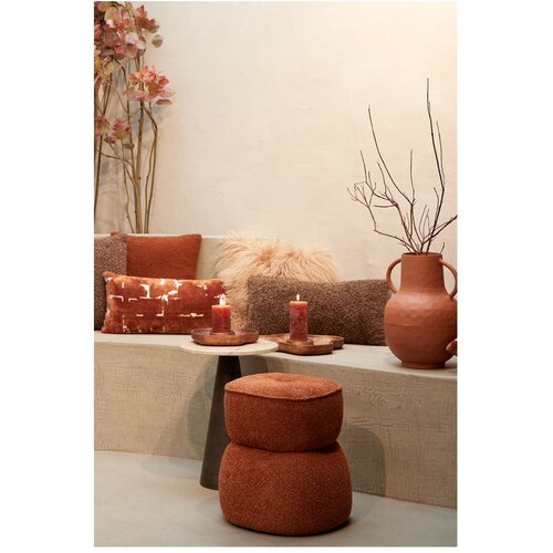 Light &amp;amp; Living Oranžen tabure iz tkanine boucl&amp;eacute; Leyla &amp;ndash; Slike