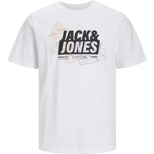 Jack & Jones Majica 'MAP' ljubičasta / narančasta / crna / bijela