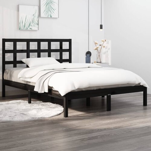 Furnova Posteljni okvir črn iz trdnega lesa 150x200 cm, (21934307) Slike