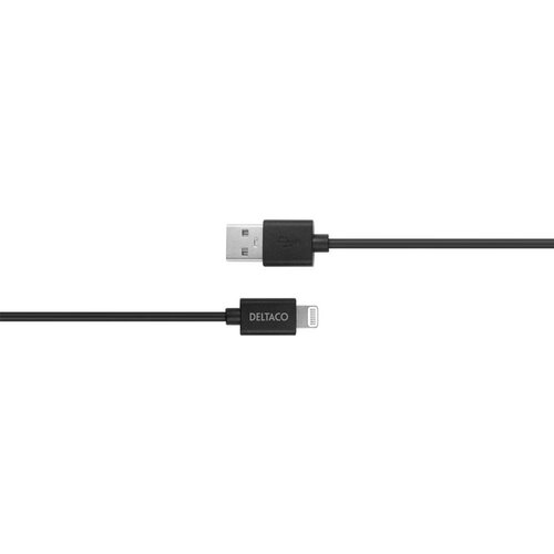 Deltaco Lightning kabel, 1m, Apple C189 čipset, MFi, FSC-označeno pakiranje, crno Slike