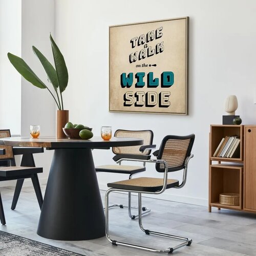  Slika - Take Walk on the Wild Side (1 Part) Square 60x60 U prirodnom drvenom okviru Slike