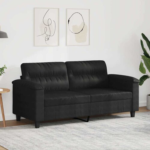 Dvosjed od tkanine crni 140 cm mikrovlakana Cene