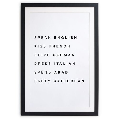 Really Nice Things Stenska slikaa v okvirju Speak Kiss Drive, 35 x 45 cm Cene