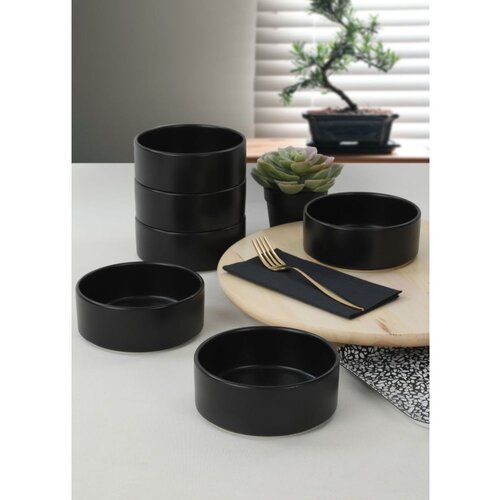 Hermia Concept Črn lončen komplet za serviranje 6 ks ø 14 cm – Cene