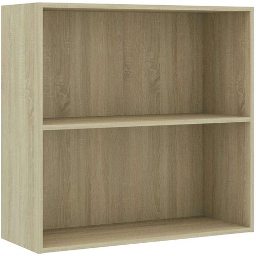 VidaXL Ormarić za knjige s 2 razine boja hrasta 80x30x76,5 cm iverica Slike
