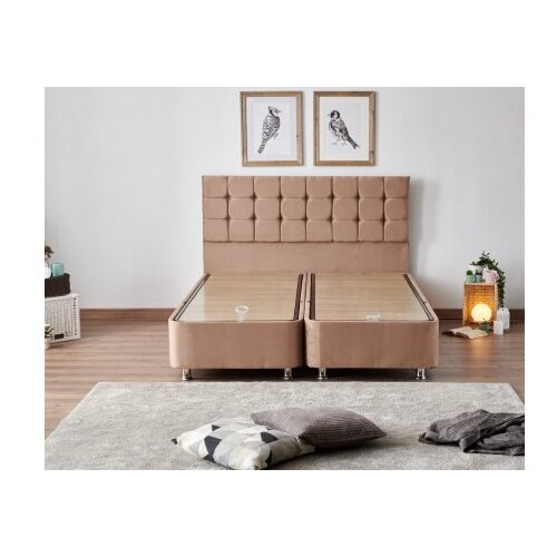 Hanah home helen light brown (160 x 200) dvostruki dušek, baza i uzglavlje Slike