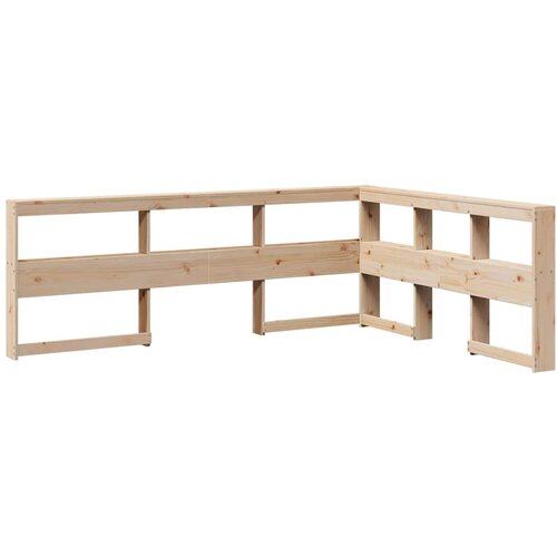 Maison Chic Knjižnica Vzglavna omarica - Nočna omarica - Posteljna omarica L-oblike 140 cm trdna borovina, (21710281) Slike