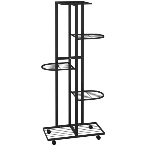 VidaXL 5-nadstropno stojalo za rože s kolesi 44x23x100 cm črno železo, (20579871) Slike