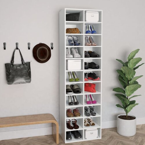 vidaXL Omara za čevlje bela 54x34x183 cm iverna plošča Cene