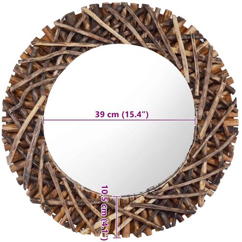  Zidno ogledalo od tikovine 60 cm okruglo Slike