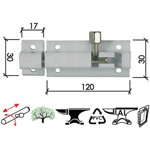 Dabel reza za vrata 500 bela x120x30/17x30 mm dsp Slike