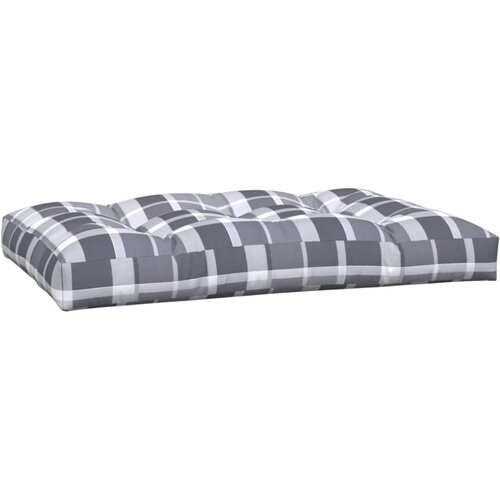  Jastuci za palete 2 kom sivi karirani od tkanine &amp;Scaron;arena 120 x 80 x 12 cm Slike