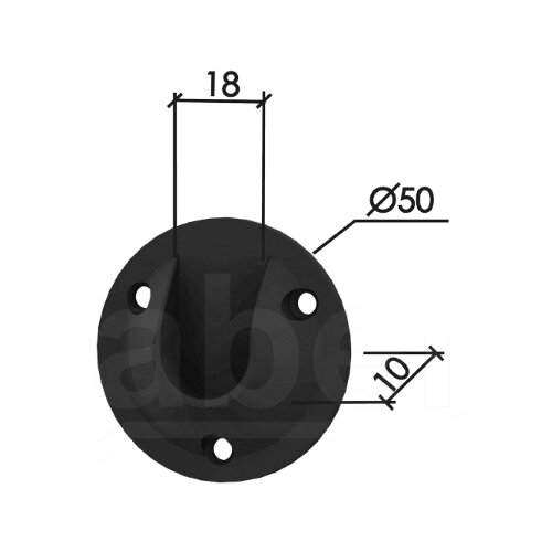 Dabel nosač šipke ns1 crna 18/10/fi50 mm (2kom) dbp1 Slike