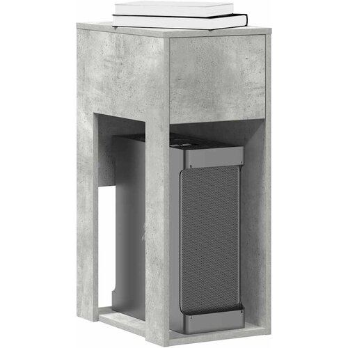 vidaXL Tower stalak za računalo s ladicom boja betona 30x44x74 cm Cijene