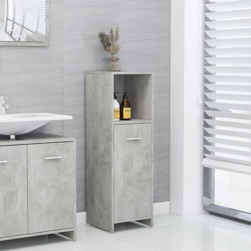 The Living Store Kopalni&amp;scaron;ka omarica betonsko siva 30x30x95 cm iverna plo&amp;scaron;ča - Kopalni&amp;scaron;ka Omarica, (21436676) Slike