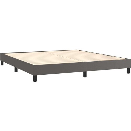 vidaXL Box spring posteljni okvir siv 160x200 cm umetno usnje Cene