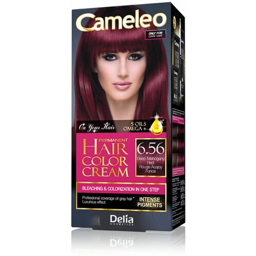 Delia krema za trajno izbeljivanje kose cameleo omega 5 crvena mahagonija 6.56 Cene