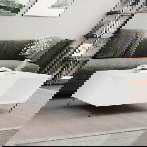 vidaXL Klubska mizica bela 80x80x36,5 cm inženirski les Cene